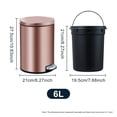 thumbnail image 2 of 1.6 Gallon Step Trash Can with Lid, Rose Gold Stainless Steel Small Garbage Can, Soft Close & Stay-Open Lid, Removable Inner Bucket for Bathroom, Bedroom, Office, 2 of 10