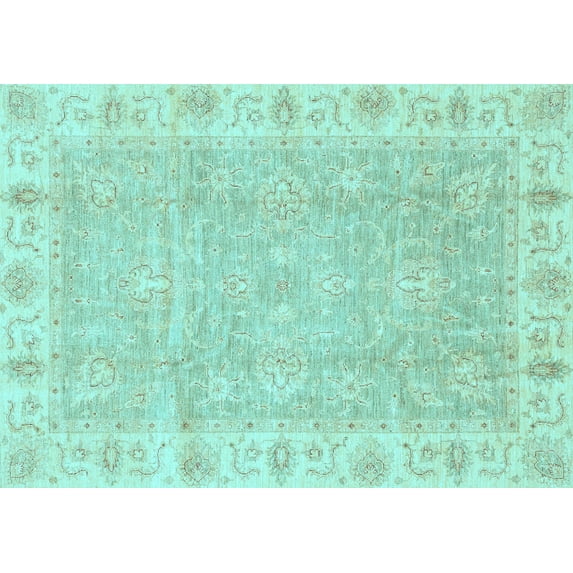 Ahgly Company Indoor Rectangle Oriental Light Blue Traditional Area Rugs, 2' x 4'