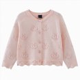 thumbnail image 2 of CAUYDY Infant Baby Girl Cardigan Button Down Knit Fall Sweatshirt Toddler Lightweight Sweater Cardigan for Baby Girl(L101-Pink,4-5 Y), 2 of 4