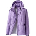 thumbnail image 2 of LSLJS Manteau à Capuche pour Femmes, Imperméable et Coupe-Vent, Manteau Tendance (Violet, TTG), 2 of 4