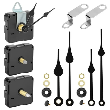 3pcs Clock Mechanism Replacement Kit, EEEkit Quartz DIY Wall Clock Part with 3pair Hands