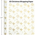 thumbnail image 6 of OAS Christmas Wrapping Paper Roll - 3D Embossed Gold Foil Metallic Shine Snowfalkes Gift Wrap for Christmas, Winter Holiday, New Year Celebration - Mini Roll - 17 Inch x 33 Feet, 6 of 12