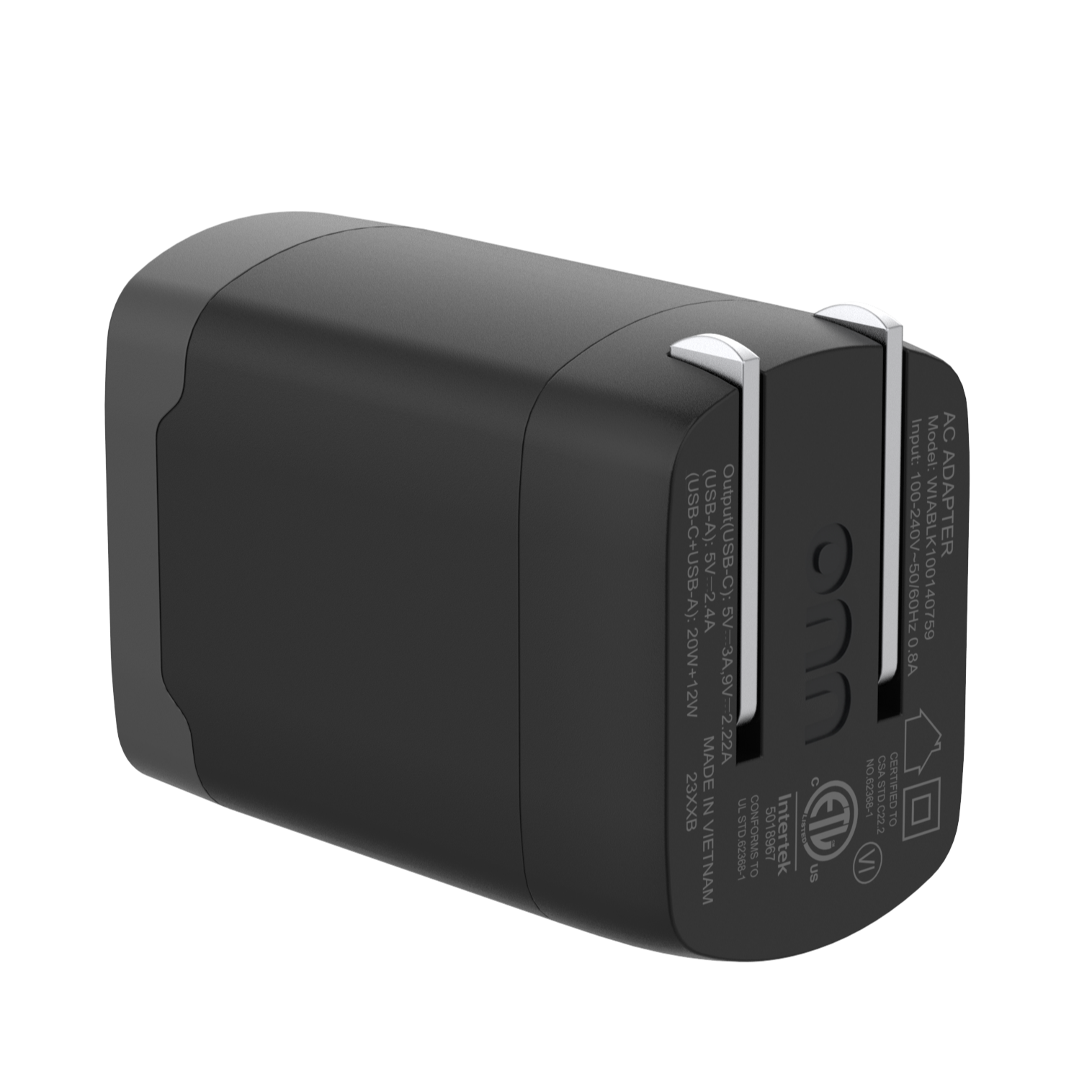 onn 32W Dual Port Wall Charger, USB-C and USB-A photo 3