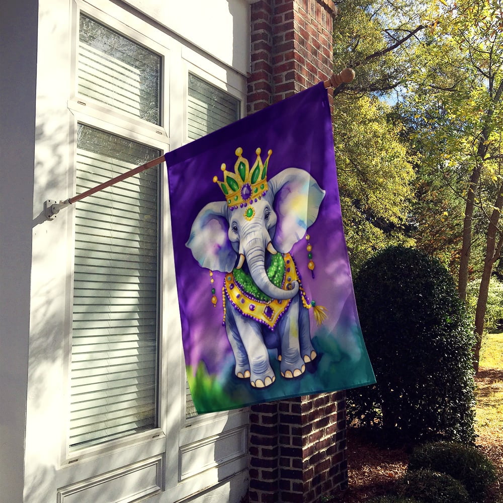 Elephant King of Mardi Gras House Flag 28 in x 40 in