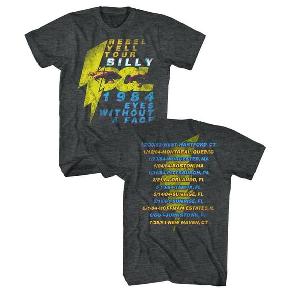 Billy Idol Eyeballs Tour Black Heather Adult T-Shirt 5Xl ***F&B***