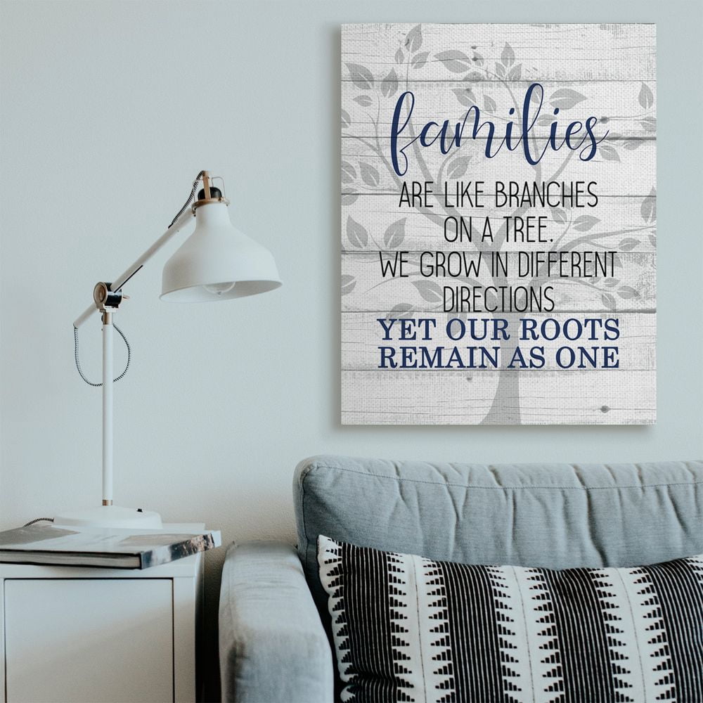 Stupell Industries Family Branches and Roots Phrase Tree Growth Inspiration Canvas Wall Art Design by Kim Allen, 36" x 48"