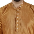 thumbnail image 3 of SKAVIJ Men's Tunic Art Silk Kurta Ethnic Indian Long Casual Shirt Party X-Large Brown, 3 of 6