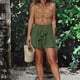 thumbnail image 5 of Culottes sueltos para mujer Pantalones cortos de playa de moda con cintura elástica para el verano (Verde militar S) FLhrweasw Para estrenar, 5 of 8