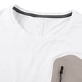 thumbnail image 6 of BVnarty Men's Solid Zipper Pocket Crew Neck Short Sleeve T‑Shirt, Quick‑Dry Outdoor Casual Workout Tops White XL, 6 of 8