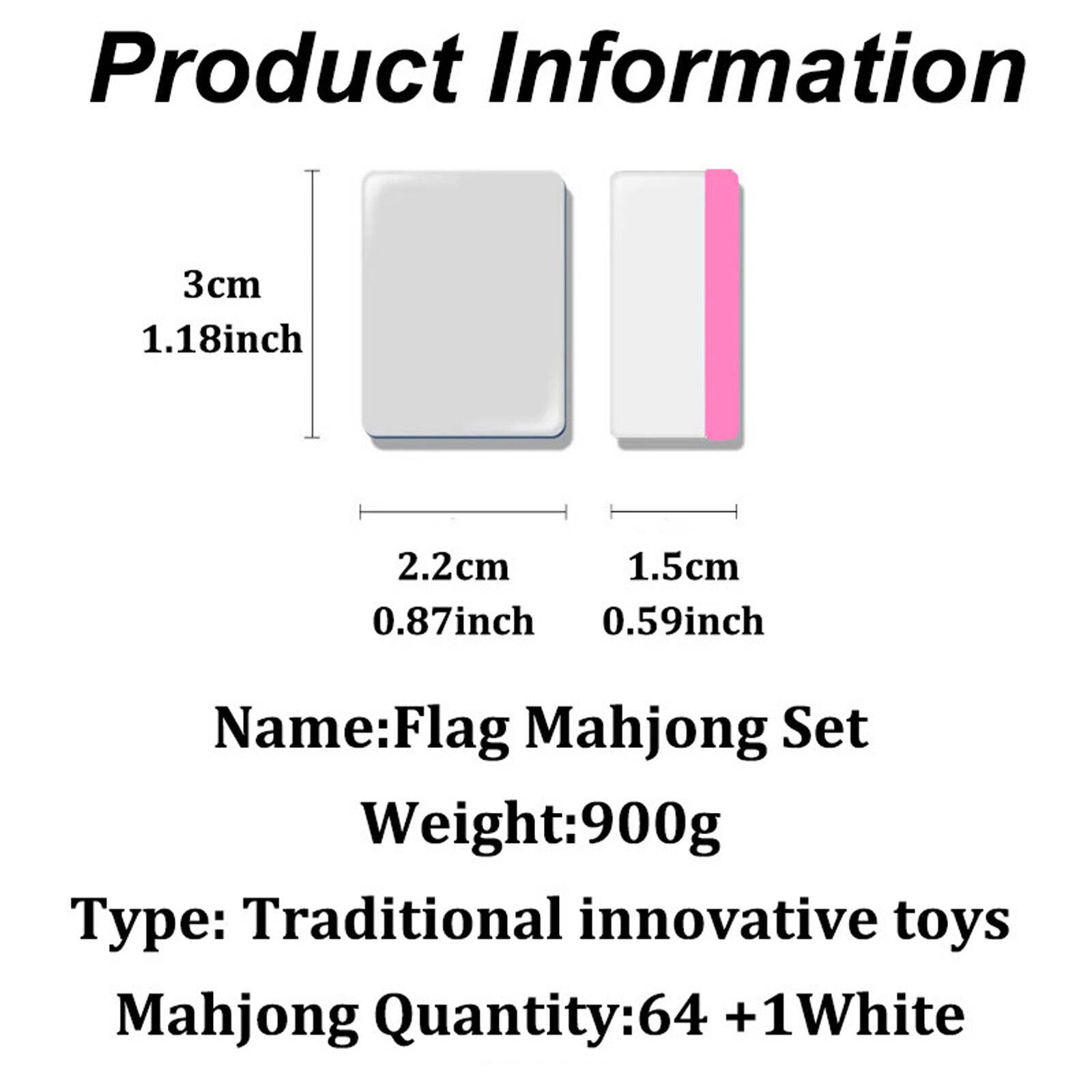 CYFW 24mm Mahjong Tile Set,Colorful Design Family Entertainment Mahjong Set,Style6