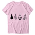 thumbnail image 4 of Navidad Mujeres Tops, Cuello Redondo Manga Corta Impresa Camiseta, Vintage Holiday Humor Tee Top, 4 of 4