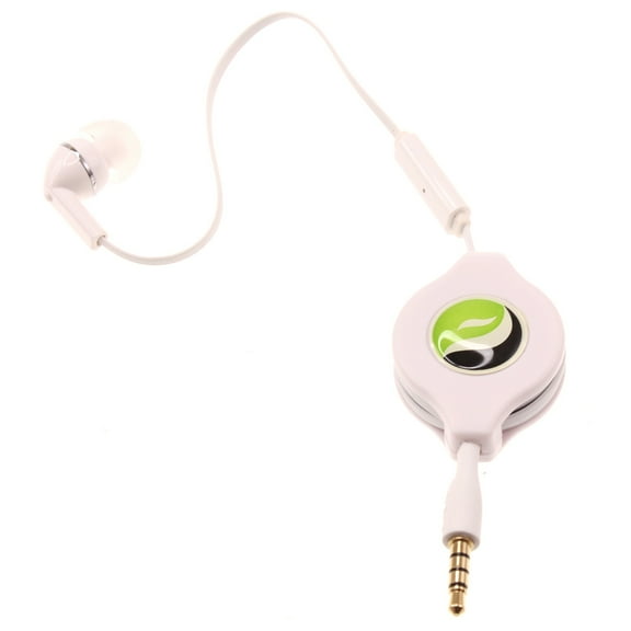 Headphone Retractable Mono Earphone for Google Pixel 5a 5G Phone - 3.5mm w Mic Headset Handsfree Earbud Earpiece Microphone Q3G