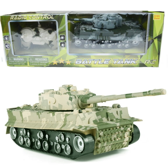 RC Tank Car with Realistic Sounds and Lights, RC Army Tank Military Car Toys for Kids Boys Girls