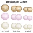 thumbnail image 2 of Faroles de papel zilue, 15 unidades, oro rosa, marfil, 25, 20, 15 cm, 2 of 7