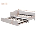 thumbnail image 3 of Twin Size L-Shaped Daybed with Pop Up Trundle, Beige Upholstered Sofa Bed, Convertible Twin to King Sleeper for Guest Room, Living Room, 3 of 8