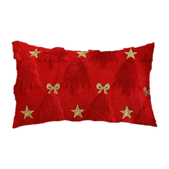 Christmas Pillow Throw Christmas Tree Pillow Soft Couch Cushion for Chair Sofa Living Room Christmas Decor(D)