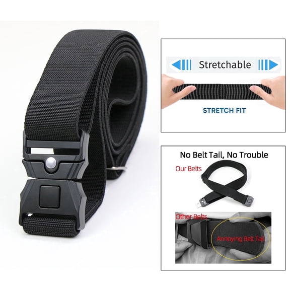 BeStrudur Belt for Men with Stretch,1.5" Elastic Nylon High Quality Strap, Hiking Rigger Work Belt with Heavy Duty Quick Release Buckle