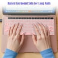 thumbnail image 2 of KANCOKIT Long Nail Keyboard Cover, Raised Silicone Keyboard Cover for Nail Art, Compatible with 2021-2024 MacBook Pro 14/16, MacBook Air 13/15 (Pink), 2 of 8