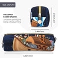 thumbnail image 4 of Ratiio Ocean Scene with Noah's Ark Pattern Leather Pencil Case, Pencil Pouch with Durable Zipper, Compact and Stylish Organizer for Stationery, Art Supplies, Travel Essentials, 4 of 8