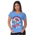 thumbnail image 3 of Retro Smurfs Cartoon 4th of July Women's T Shirt Ladies Tee Brisco Brands X, 3 of 6