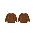 thumbnail image 2 of Gzhioc Kids Baby Girl Fall Winter Sweater 0 3 6 9 12 18 24 Months 2T 3T 4T 5T Stylish Solid Crew Neck Long Sleeve Knitted Tops, 2 of 9