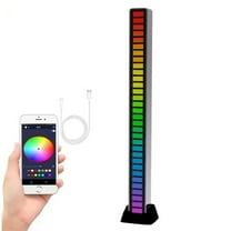 JGJJUGN Sound Control RGB LED Strip Light Music Ambient Lamp with APP Control, Voice Activated, 32 Colors, Battery Operated, Perfect for Parties