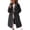 Black, variant on Women's Zip‑Up Notched Collar Fleece Long Coat, Mid‑Calf Length Outerwear, Built for Fall‑Winter Outdoor Walks, Daily Casual Activities Black XXL