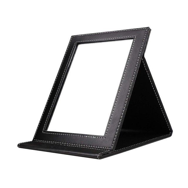 Espejo de tocador plegable portátil con soporte, grande