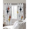 thumbnail image 4 of Diamond Blackout Curtains for Bedroom Living Room Darkening Curtains 63 Inches Long Modern Geometric Middle Century Grey Yellow Red Window Curtain 2 Panels Set Window Treatment Grommet Drapes 52"x63", 4 of 9