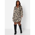thumbnail image 2 of Rebdolls Women's Plus Cheetah Print Collared Button Down Mini Dress - Black - 2X, 2 of 5