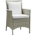 thumbnail image 3 of Modway Conduit 7 Piece Outdoor Patio Wicker Rattan Dining Set in Light Gray White, 3 of 6