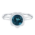 thumbnail image 4 of Rosec Jewels Real London Blue Topaz Flower Engagement Ring (1 Carat, AAA Grade) - December Birthstone Ring for Women, 18K White Gold, US 6.50, 4 of 8