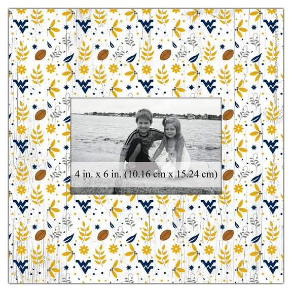 West Virginia Mountaineers 10'' x 10'' Floral Pattern Frame