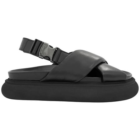 

Moncler Ladies Black Solarisse Cross-Strap Leather Sandals Brand Size 37 ( US Size 7 )