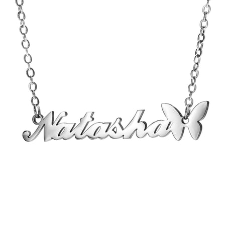 Custom Stainless Steel Butterfly Pendant Necklace Gold Chain Personalized Name Necklaces Choker Jewelry Necklaces for Women