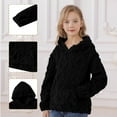 thumbnail image 4 of VKOYWKM Girls Fuzzy Fleece Pullover Warm Winter Hoodies Sweatshirt Casual Long Sleeve Loose Kids Sherpa Hoodie with Pocket, 4 of 6