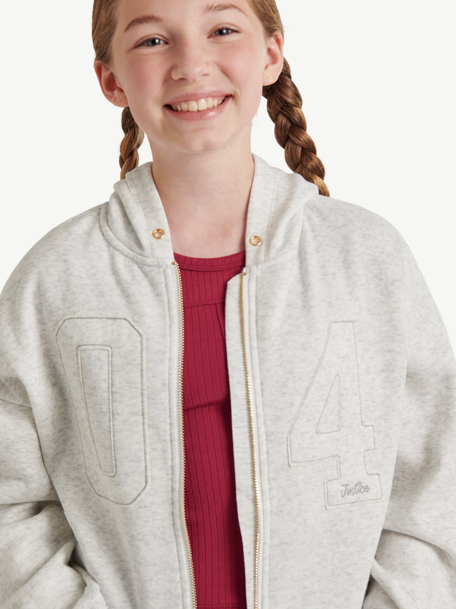 Justice Girls Full Zip Fleece Hoodie, Sizes XS - XLP