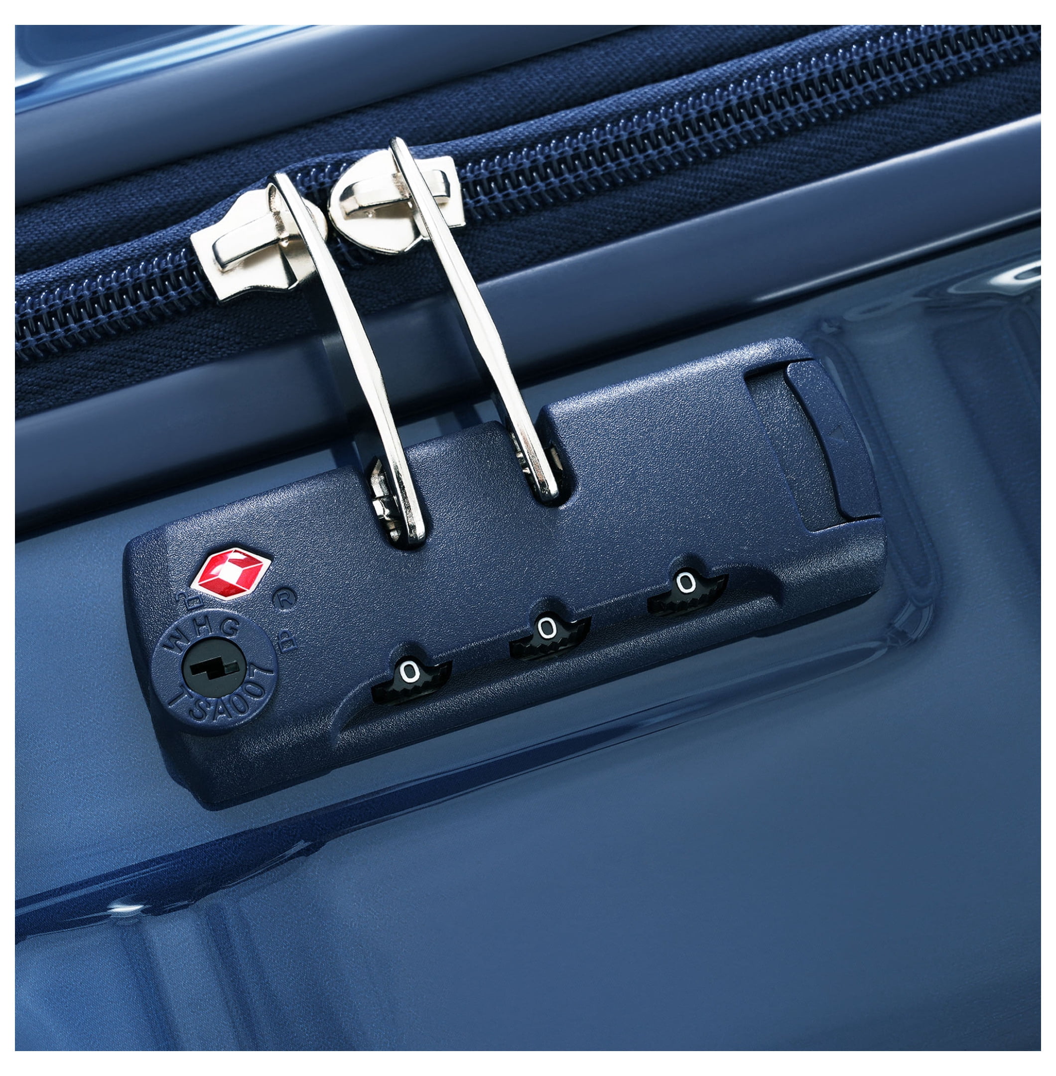 Luggage Set of 3, 20-inch with USB Port, Airline Certified Carry-on Luggage , +PC Hard Shell Luggage with Spinner Wheels, Gradient Blue