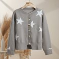 thumbnail image 2 of TRKIYQC Prendas de punto de otoño para mujer con botones, cárdigan de punto de manga larga con cuello redondo y estampado de estrellas TRKIYQC  moda, 2 of 7