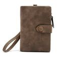 thumbnail image 1 of Xiao Hua Cartera corta de piel, cartera mediana, 30% de descuento, ranura para tarjetas, cartera Zero con hebilla y cremallera, color café, 1 pieza, 1 of 5