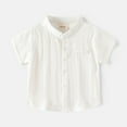 thumbnail image 3 of GYRATEDREAM Boys' Shirt - Short Sleeve Button Down Shirt Top - Kids' Casual Collared Shirt for White 3-4Y, 3 of 5