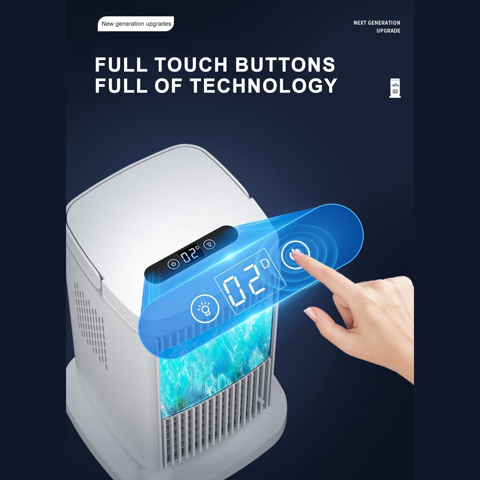Portable Evaporative Air Cooler Fan, Personal Mini AC Unit for Home Office, Quiet Cooling Fan for Bedroom