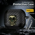 thumbnail image 2 of Case for Samsung Galaxy Buds 3 / Buds 3 Pro Fiber Pattern Cover With Skull Switch and Carabiner, 2 of 5