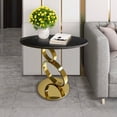 thumbnail image 3 of End Table with 12mm sintered stone top & Polished Gold SS base, 3 of 3