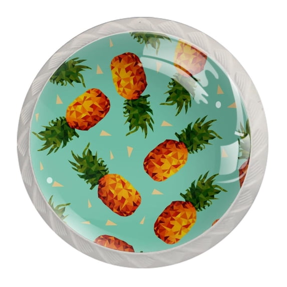 4 Pcs Pineapple Knobs for Kitchen Cabinet Cupboard Dresser Bookcase Drawer Pulls Handles Round Home Decor