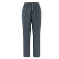 thumbnail image 5 of Open Bottom Scrub Pants Womens Knit Yoga Waist Straight Leg Cargo Pants Classic fit Gray XL 28", 5 of 6