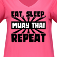 thumbnail image 3 of Inktastic Eat, Sleep, Muay Thai, Repeat Women's Plus Size V-Neck T-Shirt, 3 of 4
