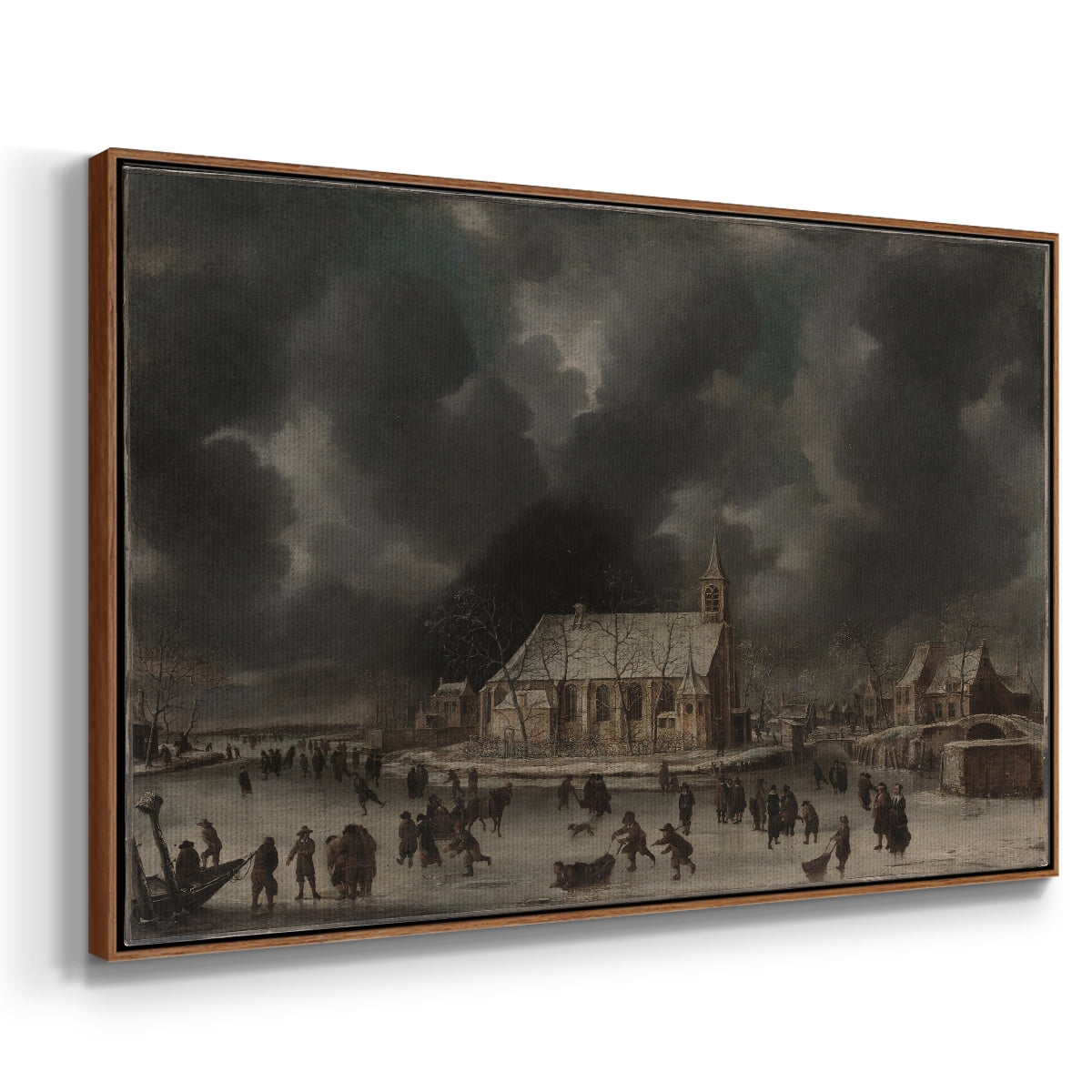 Vintage Landscape-CCCLXXXIX By Wexford Home Framed in Walnut Wood Gallery Wrapped Canvas 27 in. x 41 in.