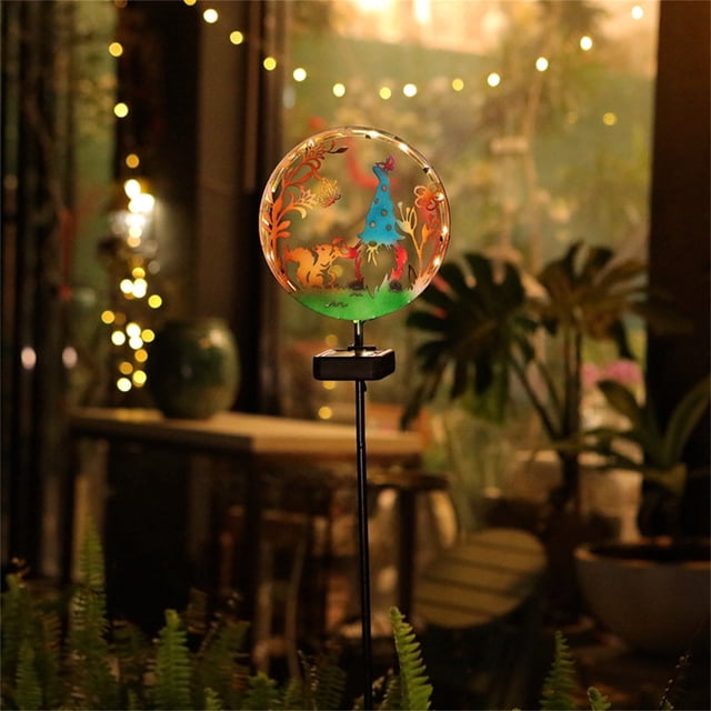 Fiudx Ofertas relámpago Luces solares para jardín al aire libre Mariposas solares para exteriores Luces solares de metal Iluminación de jardín IP65 Estaca de jardín solar para caminos de patio G