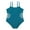 Dark Green, variant on 7-14T Girls Summer One Piece Swimsuits Adjustable Spaghetti Strap Swimwear Floral Hollow-out Bathing Suit, Size 7-14 Years